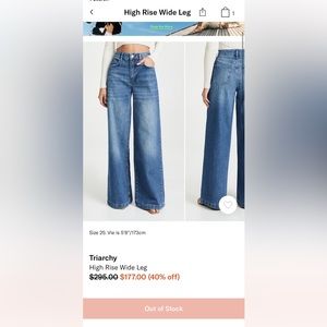 Triarchy High Rise Wide Leg Jeans WITH TAGS